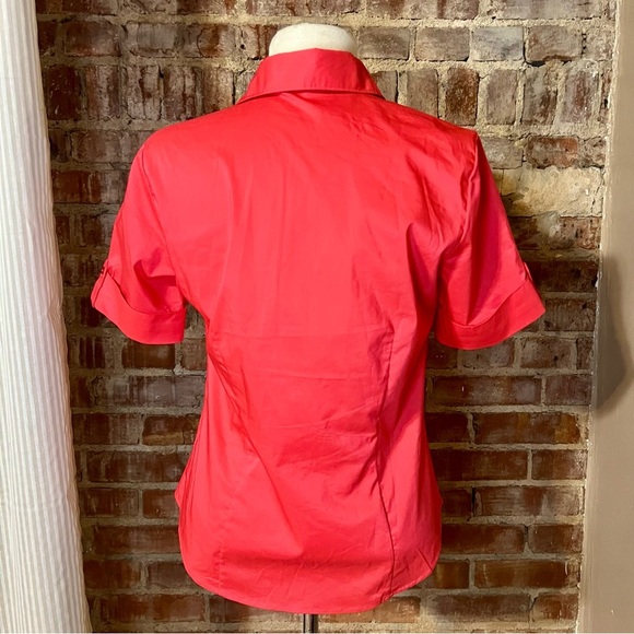 Vintage Coral Shirt with Dog and Palm Tree Embroidery -Size S -TP43 - Picture 6 of 9